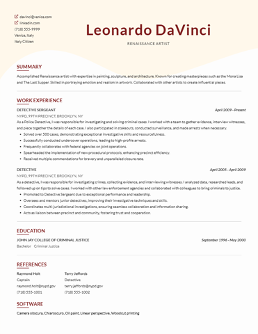 Sand Resume Template